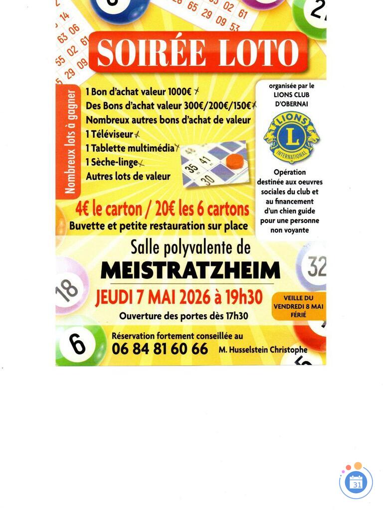 Image Loto lions club Obernai animé par Christophe (photo 1)