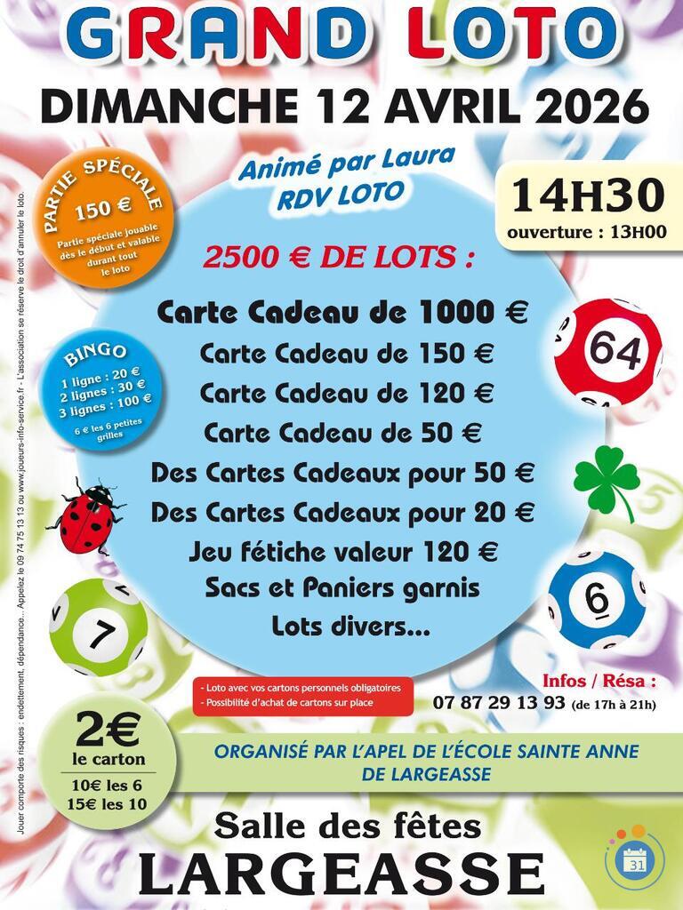 Image Grand loto anime par laura rdv loto A LARGEASSE (photo 1)