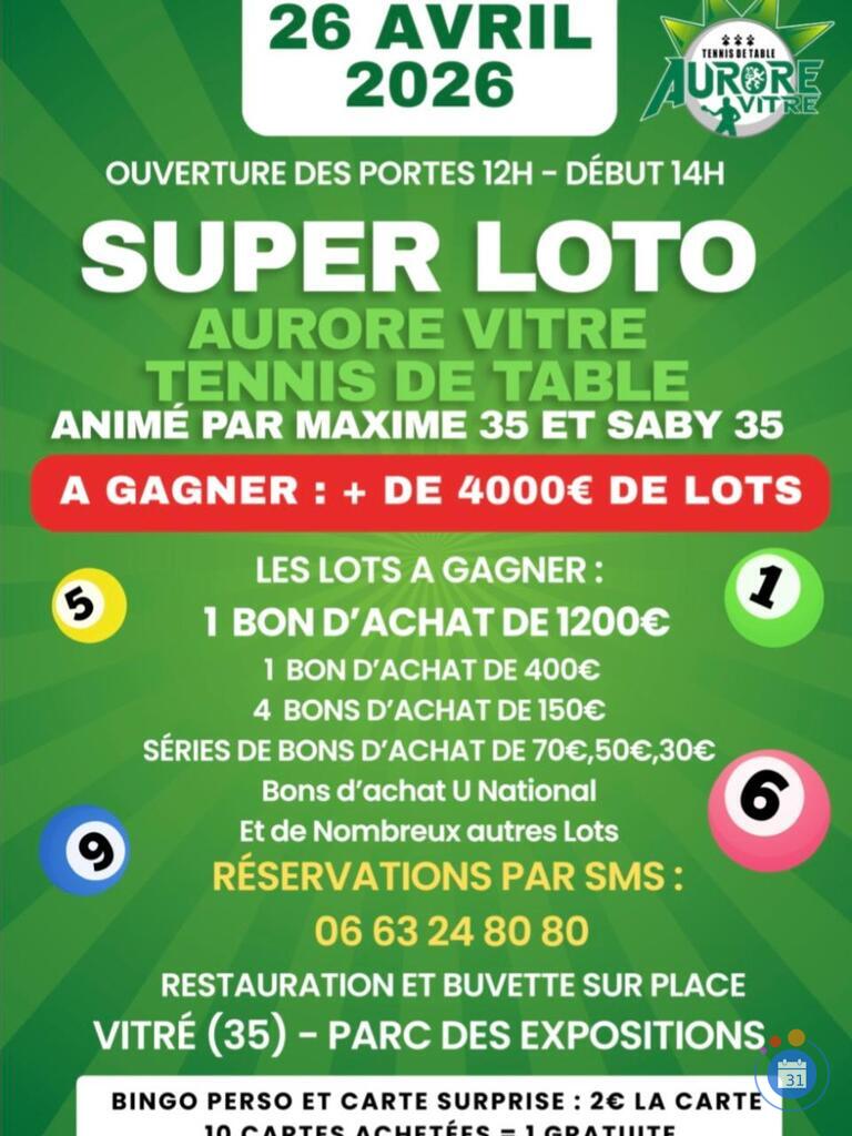 Image Super loto organisé par l'Aurore tennis de table (photo 1)