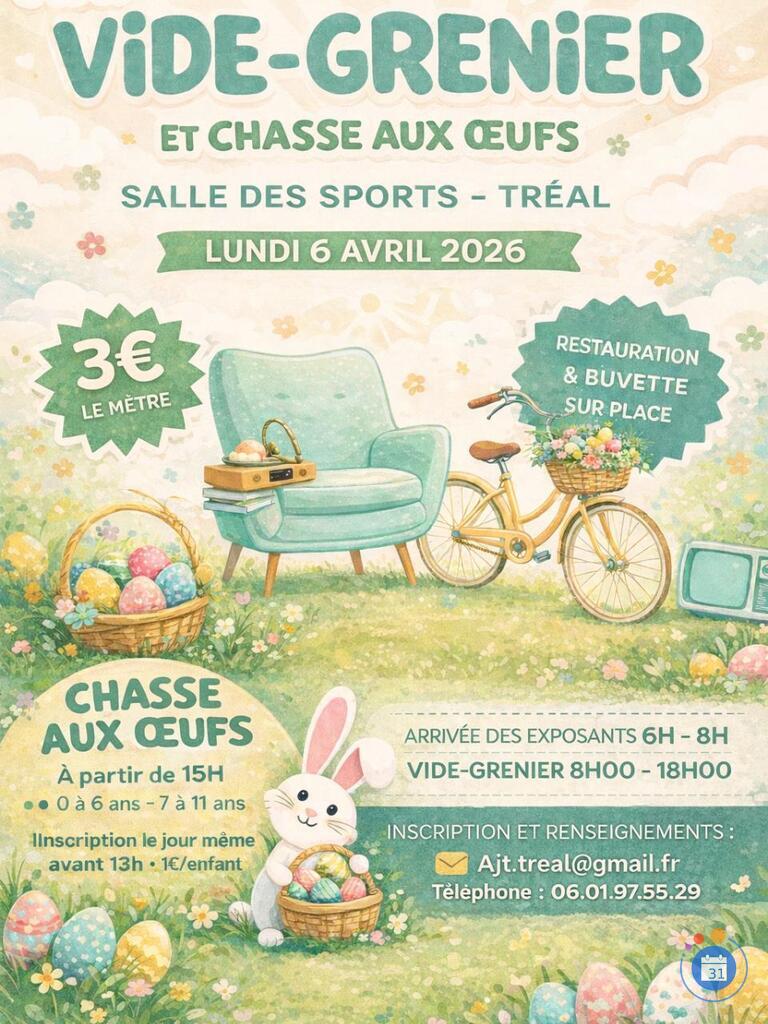 Image Vide Grenier et chasse aux Oeufs des AJT à TREAL (photo 1)