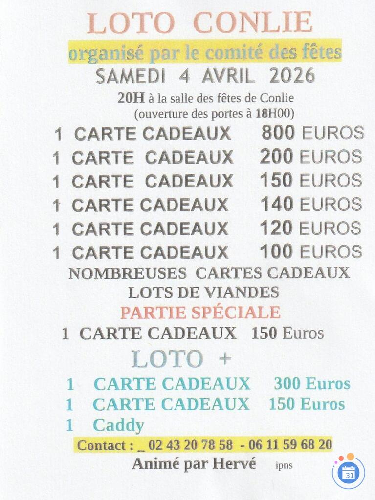 Image Loto du comite des fetes anim herve (photo 1)