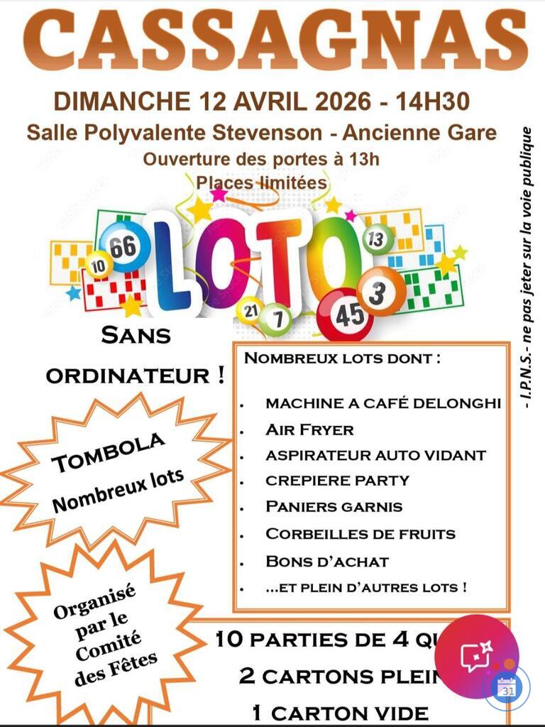 Image Loto du comité des fêtes de Cassagnas (photo 1)