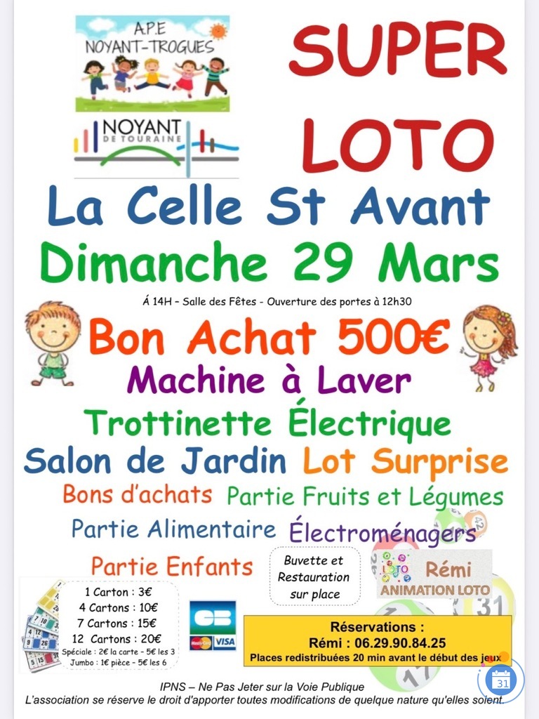 Image Super Loto de l’APE Noyant Trogues animé par Rémi (photo 1)