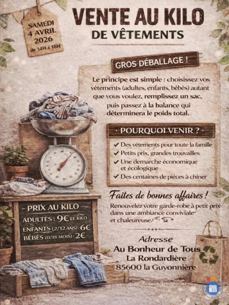 Image Vente au kilo de vêtements toutes tailles (photo 1)