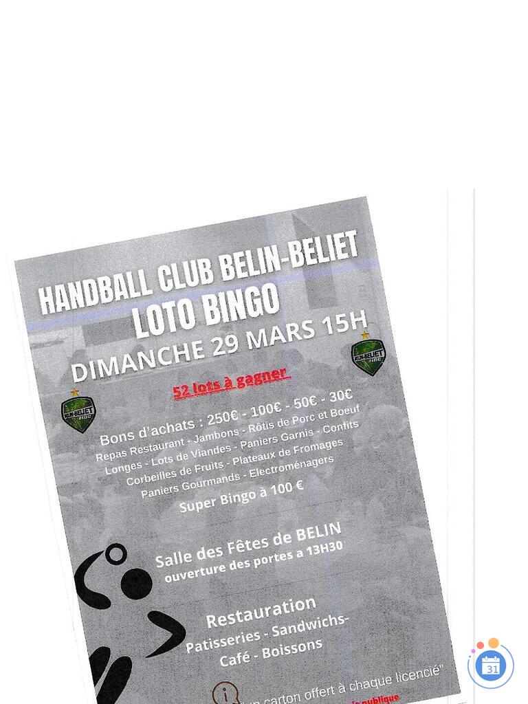 Image Loto handball club belin beliet (photo 1)