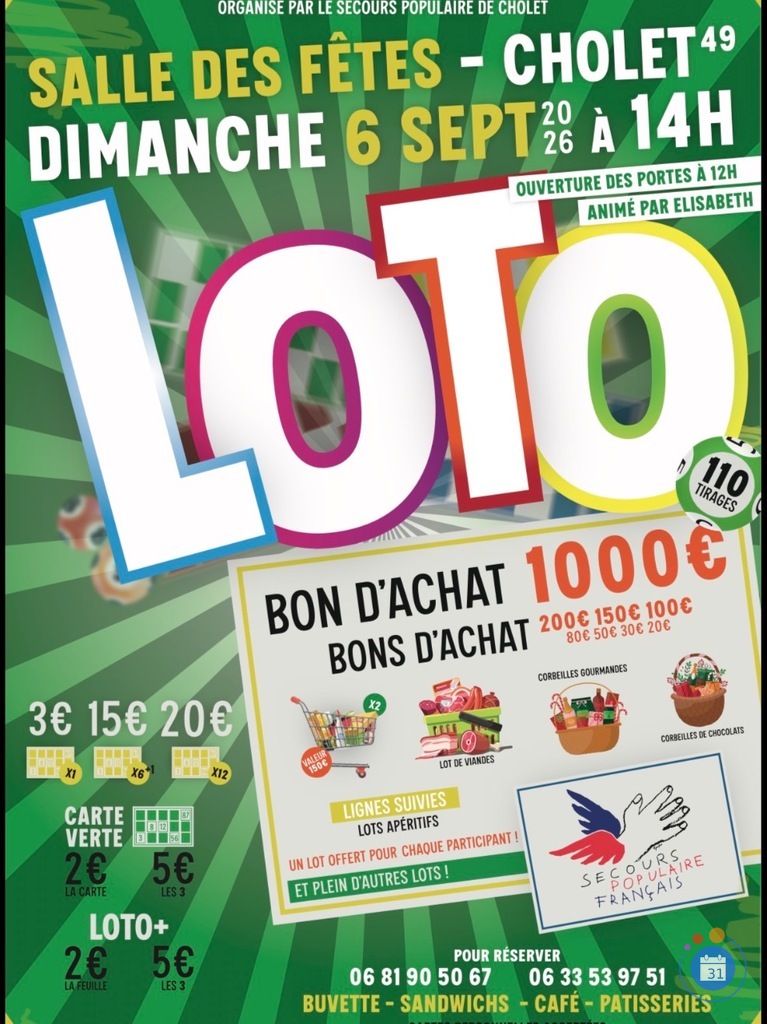 Image Grand loto du Secours Populaire de Cholet (photo 1)