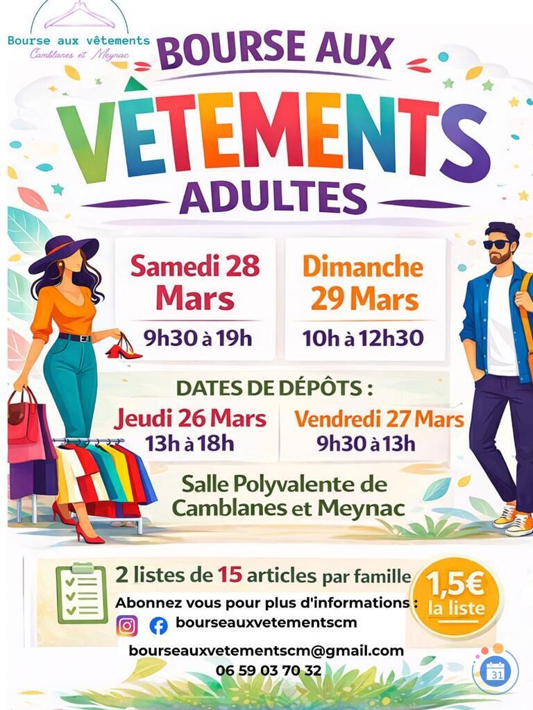 Image Bourse aux vêtements adultes et ados (photo 1)