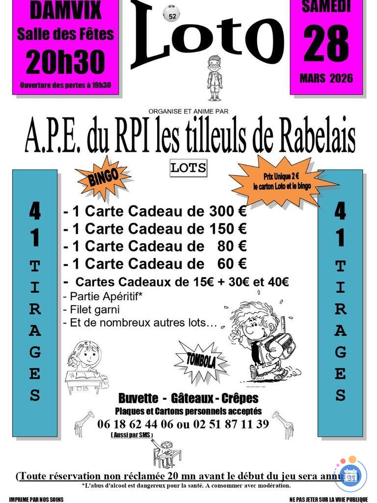 Image Loto de l'A.P.E. du RPI les tilleuls de Rabelais (photo 1)