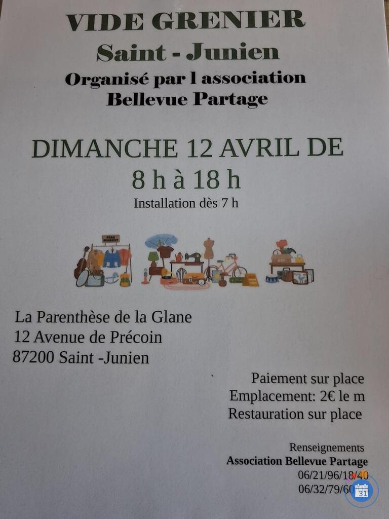 Image Vide grenier association bellevue partage (photo 1)