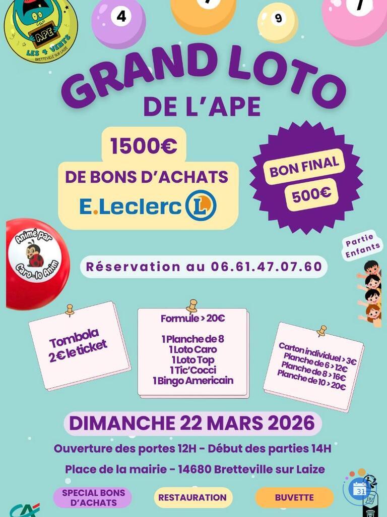 Image Grand loto de l'APE de l'école des Quatre vents (photo 1)