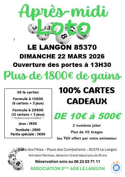 Image Loto 3ème âge LE LANGON (photo 1)