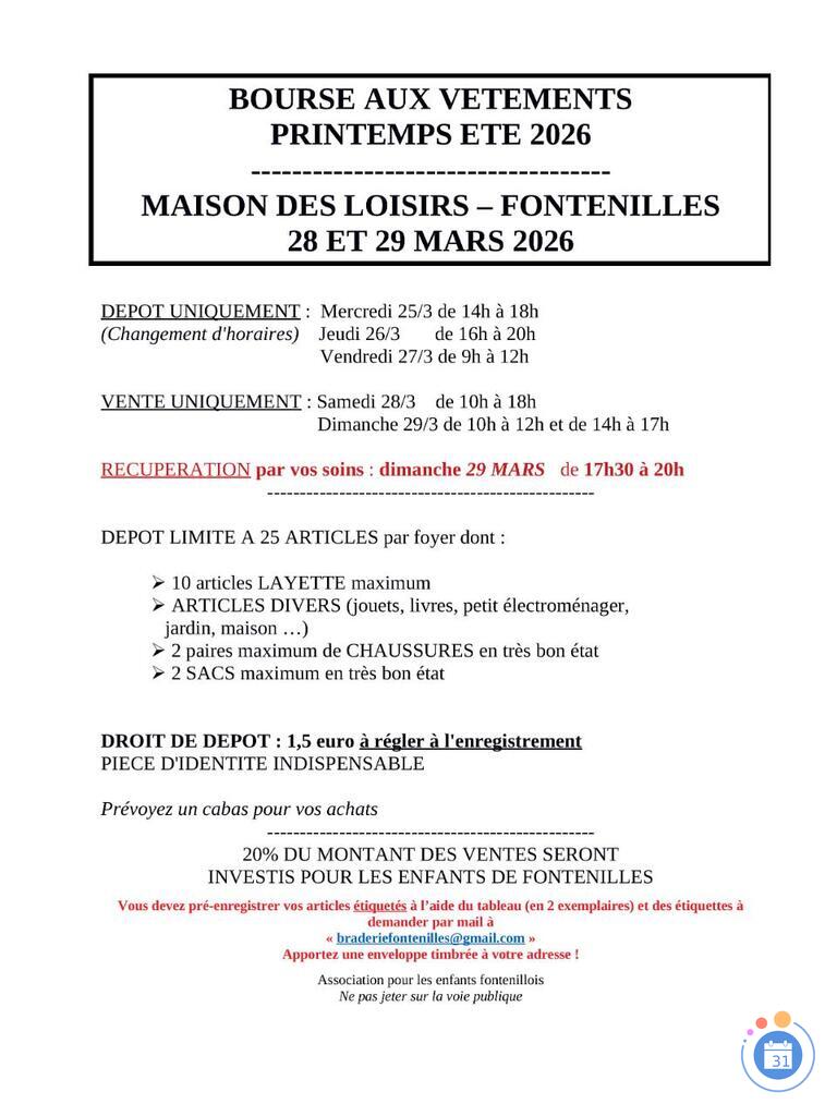 Image Bourse aux vêtements printemps-été 2026 (photo 1)