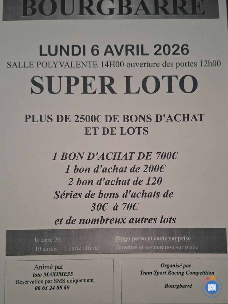 Image Super loto organisé par team sport raccing compétition (photo 1)