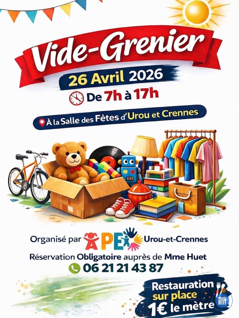 Image Vide grenier organisé par l’Ape d’Urou et crennes (photo 1)