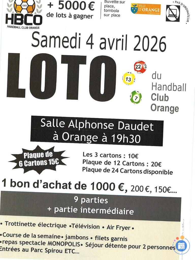 Image Super loto du handball club orange (photo 1)