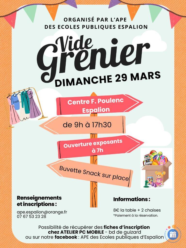 Image Vide-greniers de l'APE des Ecoles Publiques d'Espalion (photo 1)