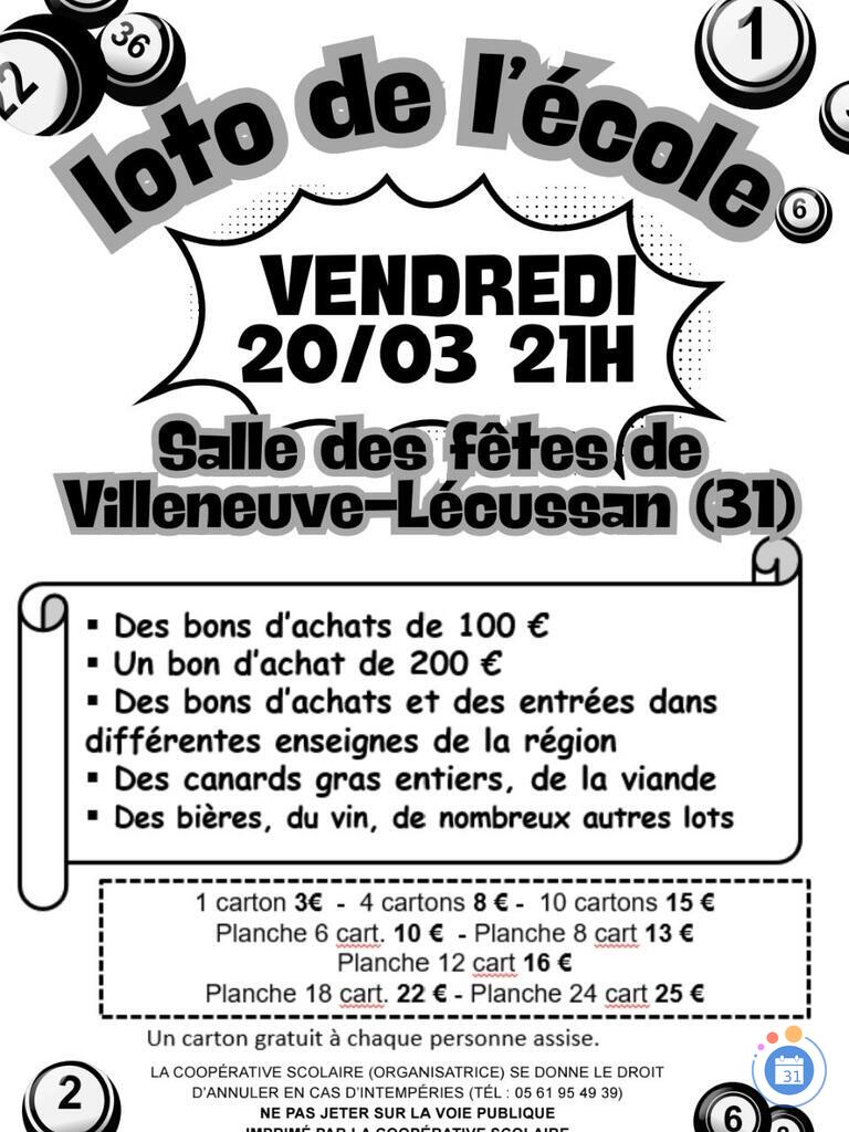 Image Loto de l'école de Villeneuve Lécussan (photo 1)