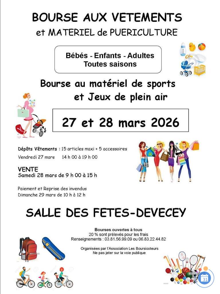 Image Bourse vêtements (ttes tailles) et matériel de puériculture (photo 1)