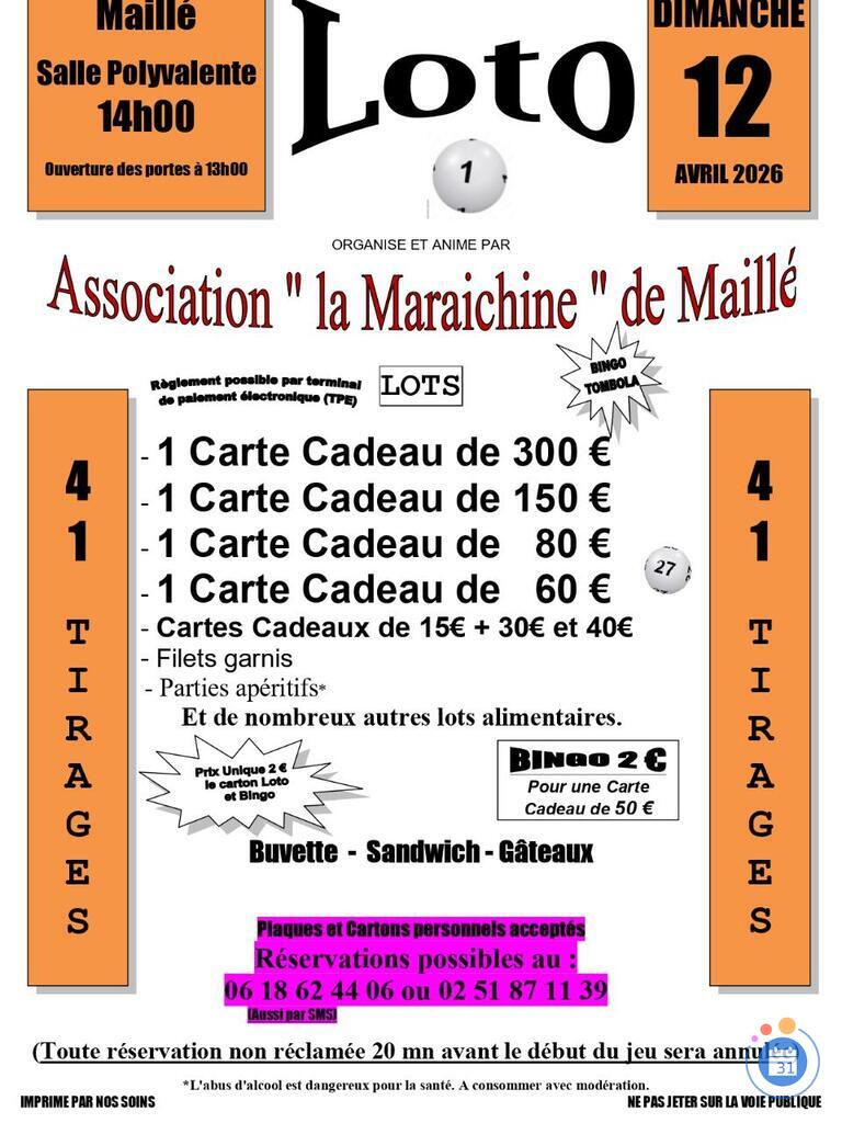 Image Loto de l' Association ' la Maraichine ' de Maillé (photo 1)