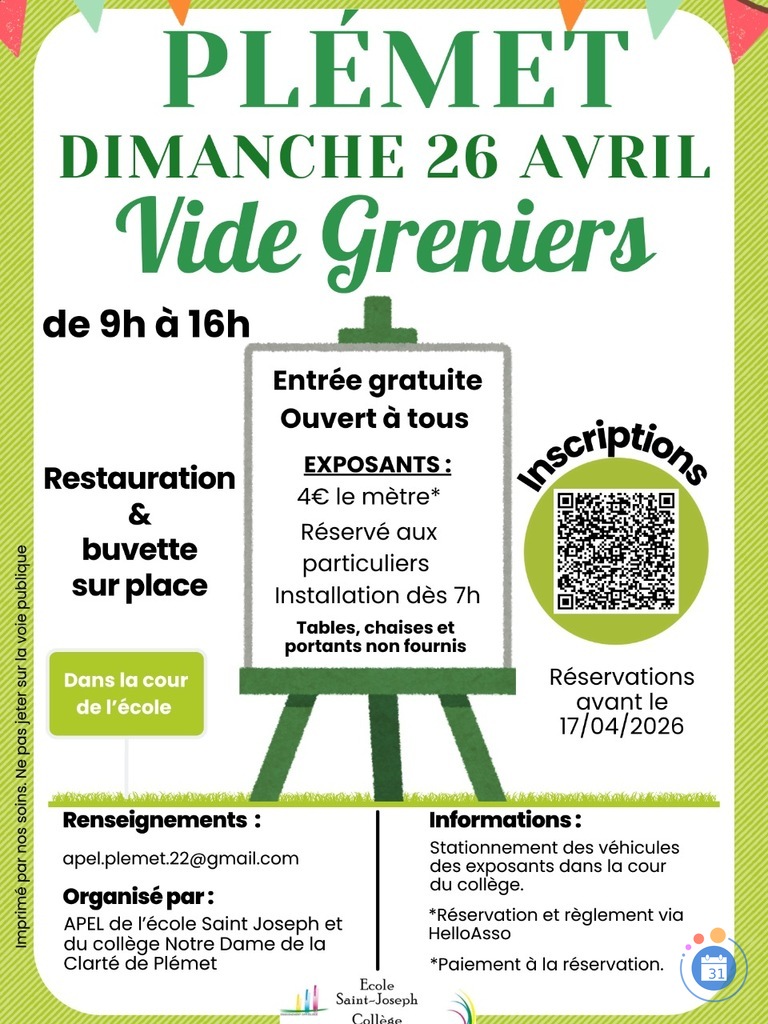 Image Vide grenier de l’APEL de Plémet (photo 1)