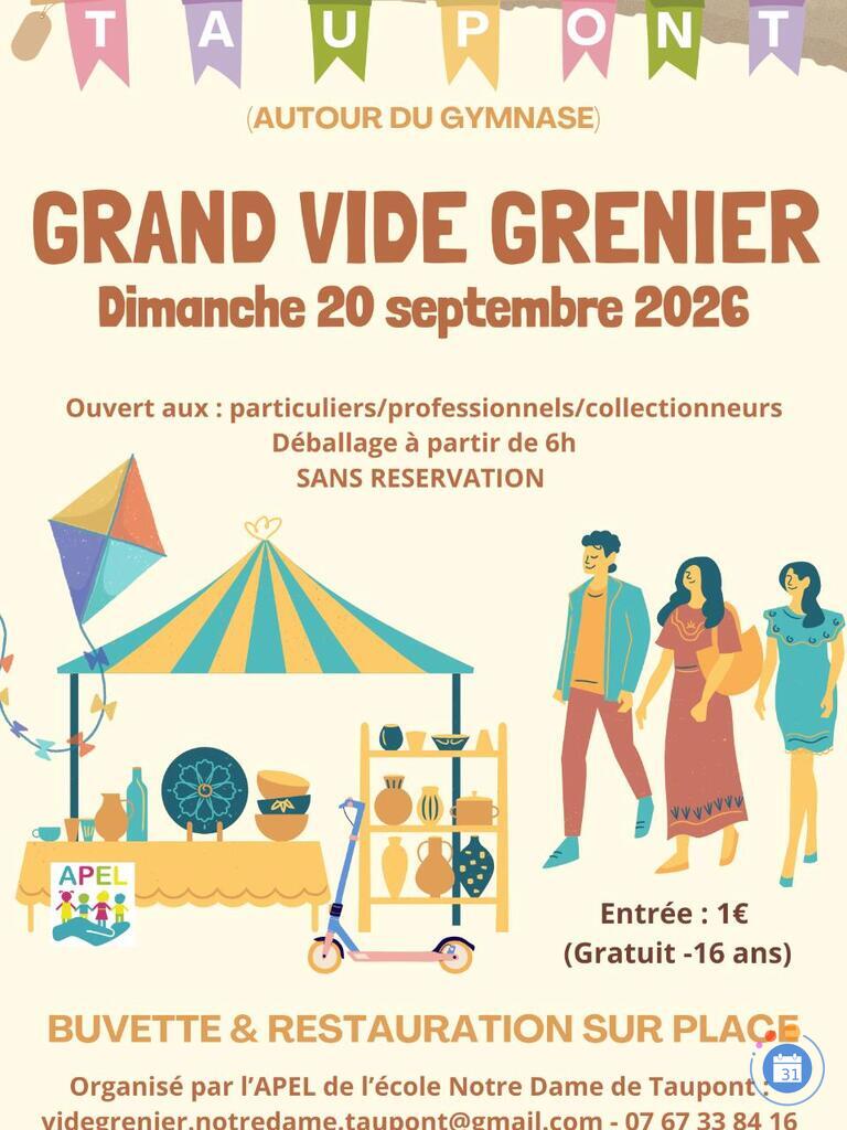 Image Vide-greniers 2026 de l'école Notre Dame de Taupont (photo 1)