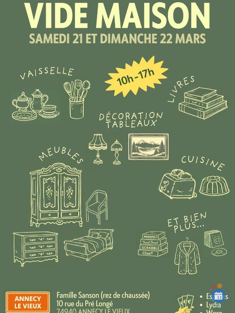 Image VIDE MAISON à Annecy-le-Vieux, les 21 et 22 mars 2026 (photo 1)