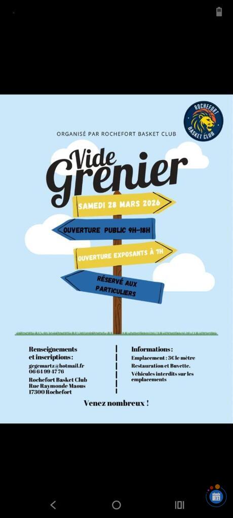 Image Vide grenier Rochefort basket club (photo 1)