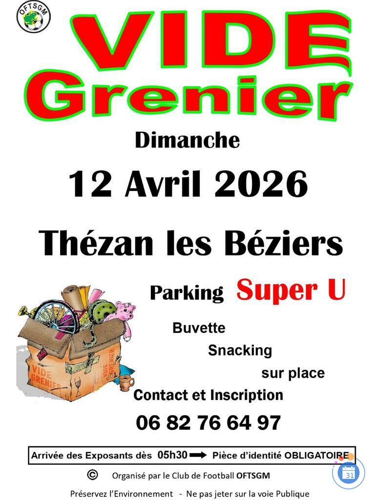 Image Vide greniers de Printemps du foot de THEZAN (photo 1)