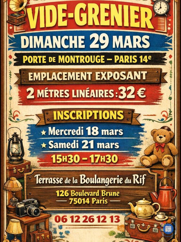 Image Vide grenier avenue de la porte de montrouge a paris 14 eme (photo 1)