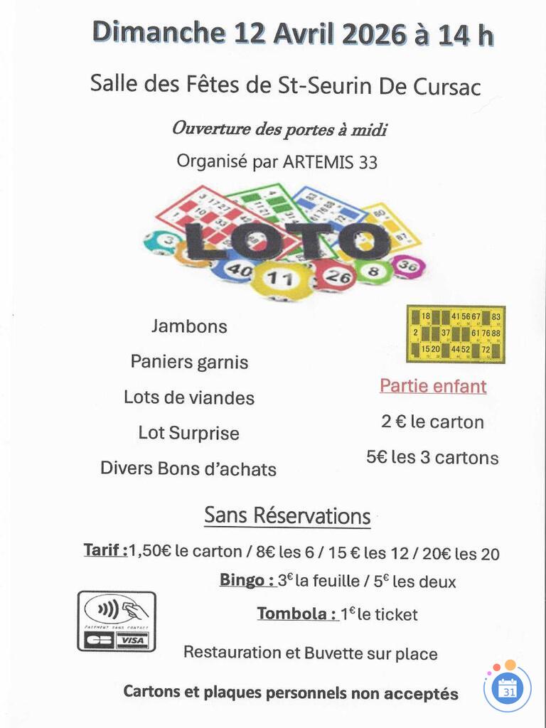 Image Loto organisé par l'association ARTEMIS 33 (photo 1)