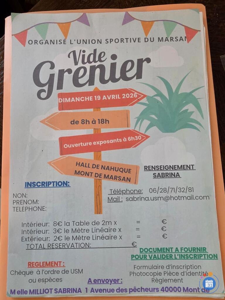 Image Vide grenier L'Union Sportive du Marsan (photo 1)