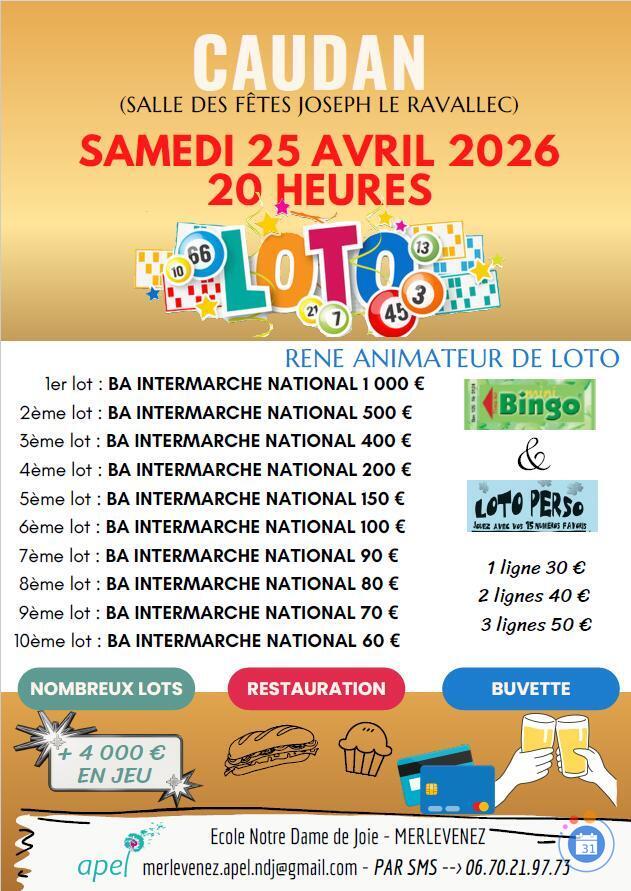 Image Super LOTO 25 avril à Caudan animé par René (photo 1)