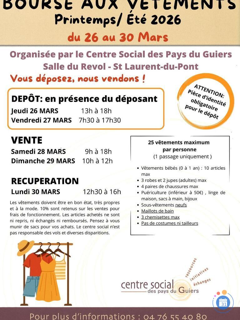 Image Bourse aux vêtements Printemps - Ete 2026 (photo 1)