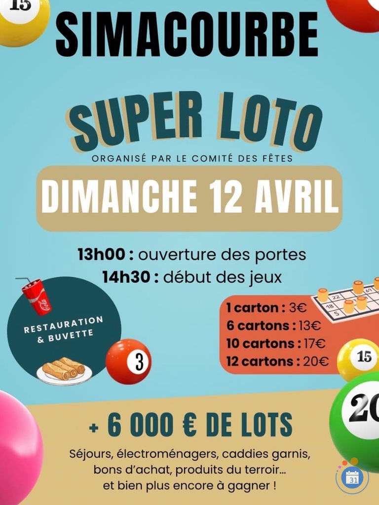 Image Loto organisé par le comité des fêtes de Simacourbe (photo 1)