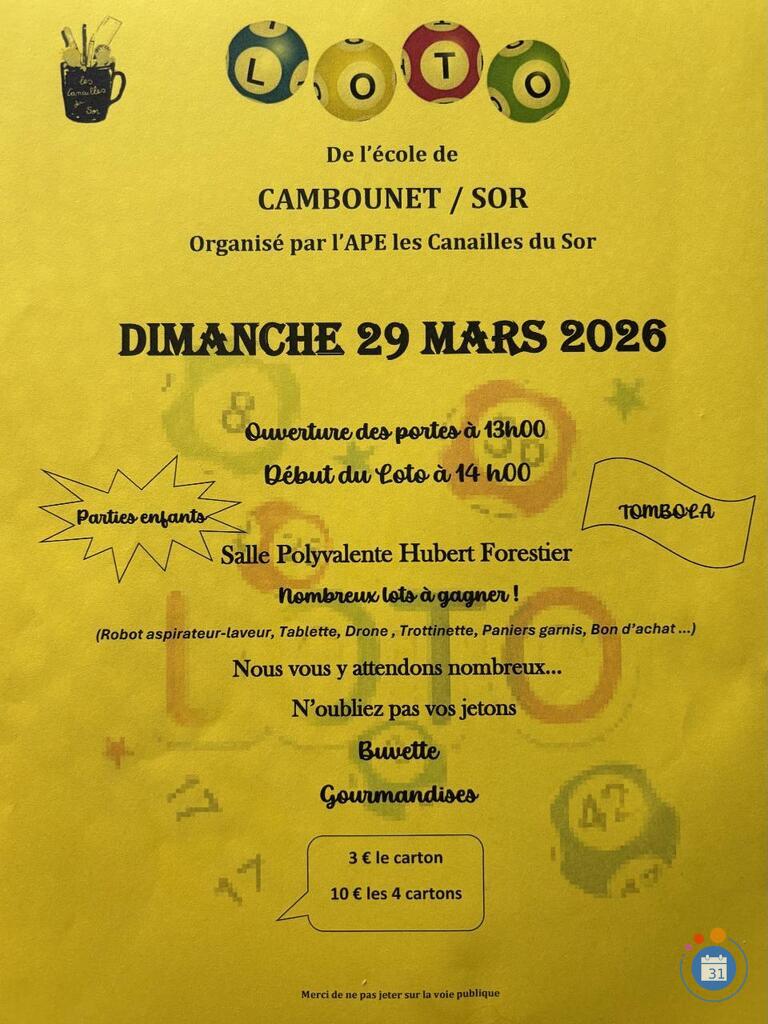 Image Loto de l'école de cambounet sur le sor (photo 1)