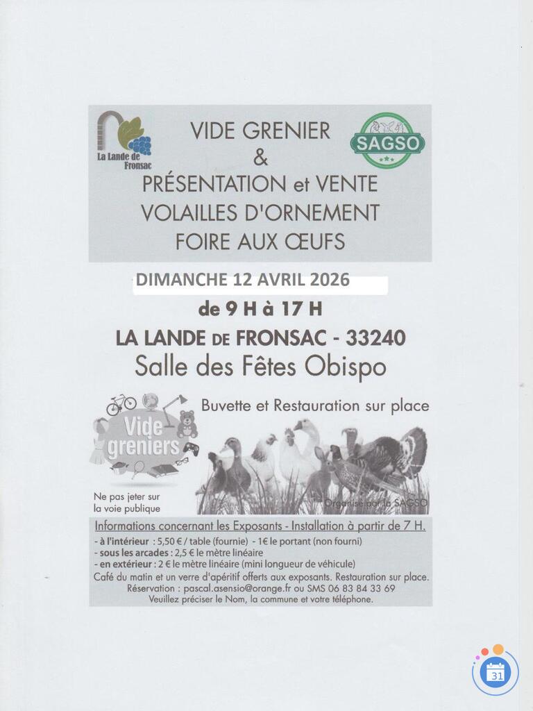 Image Vide grenier de la sagso avec volailles (photo 1)