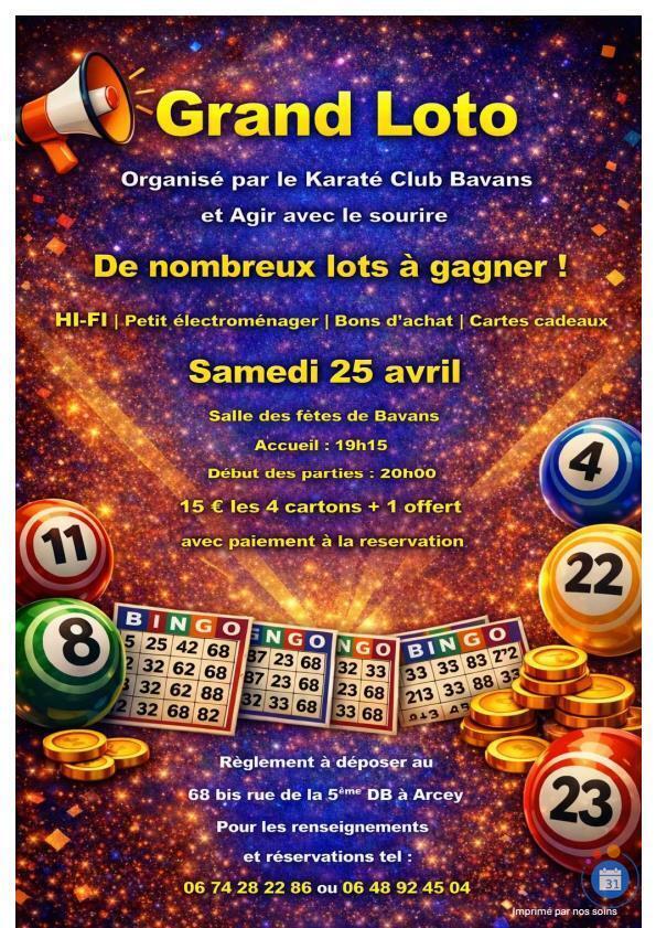 Image Grand loto Karaté Club Bavans et Agir avec le sourire (photo 1)