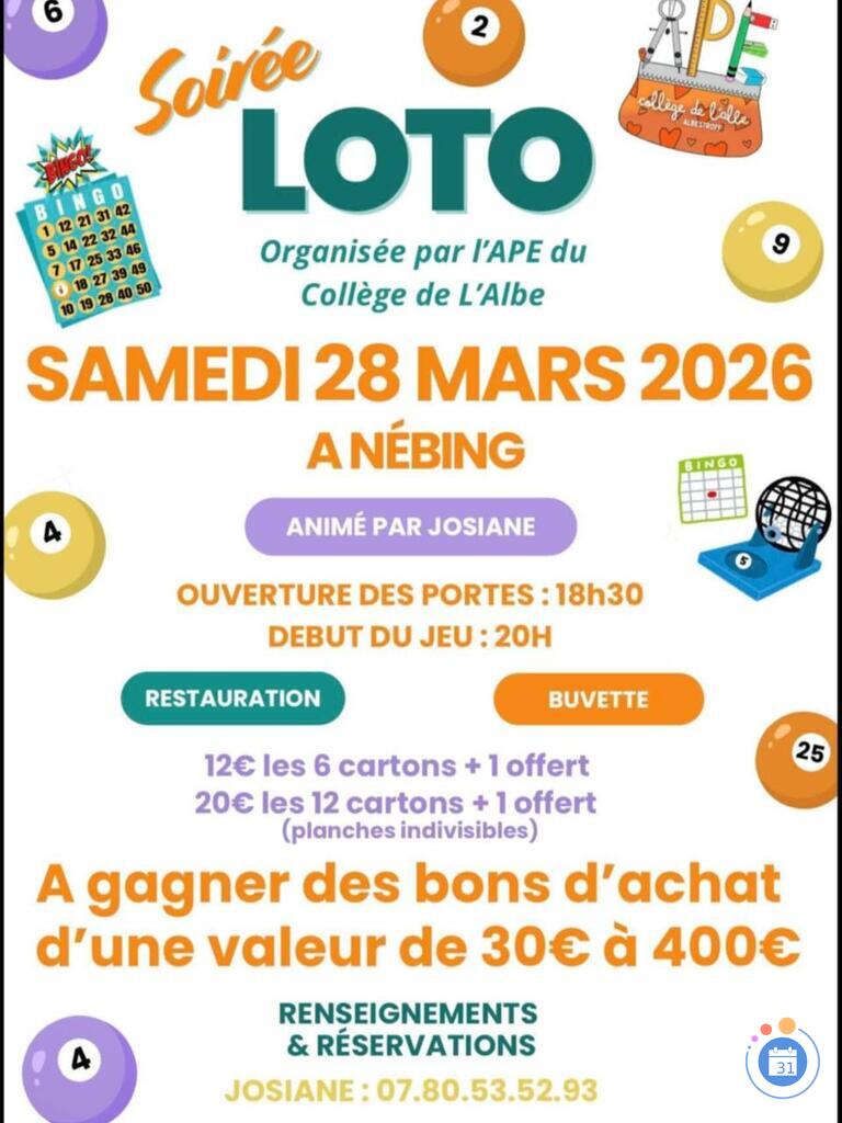 Image Loto APE du collège de l Albe Albestroff à NEBING (photo 1)