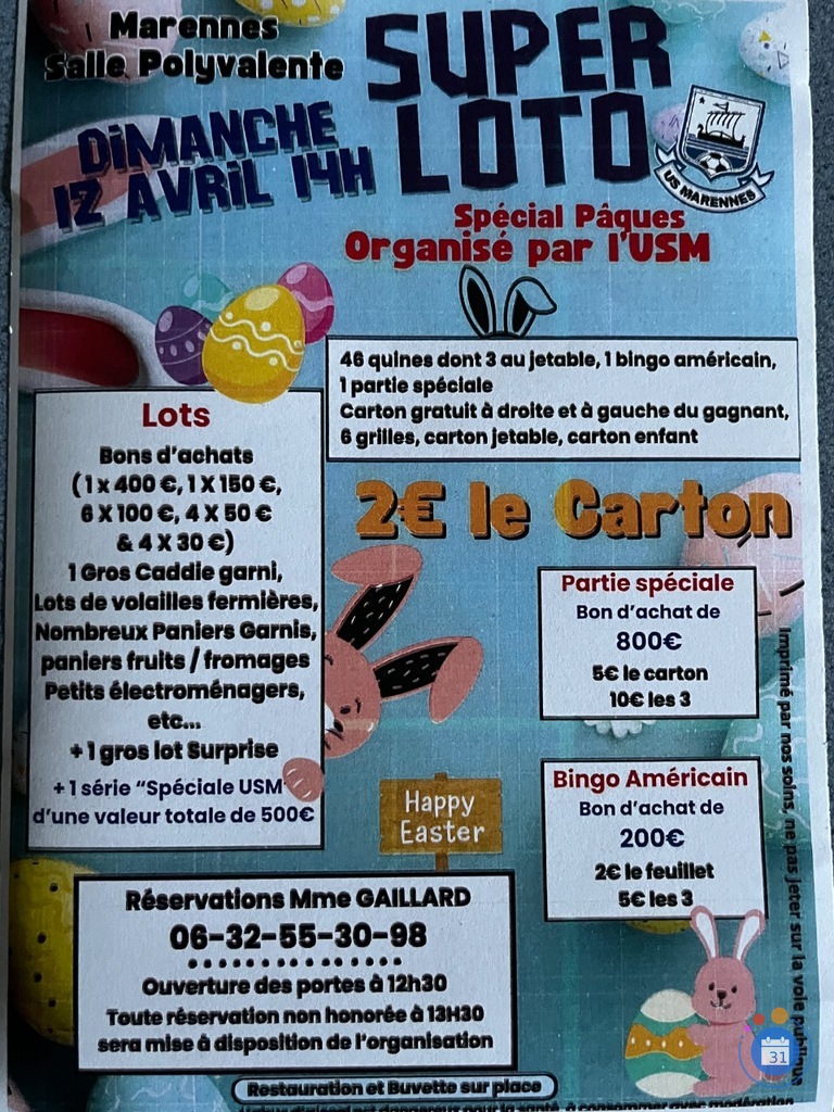 Image Super loto de Pâques de l’USM (photo 1)