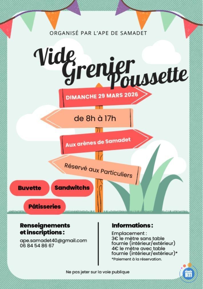 Image Vide grenier de l'APE de l'école de Samadet (photo 1)