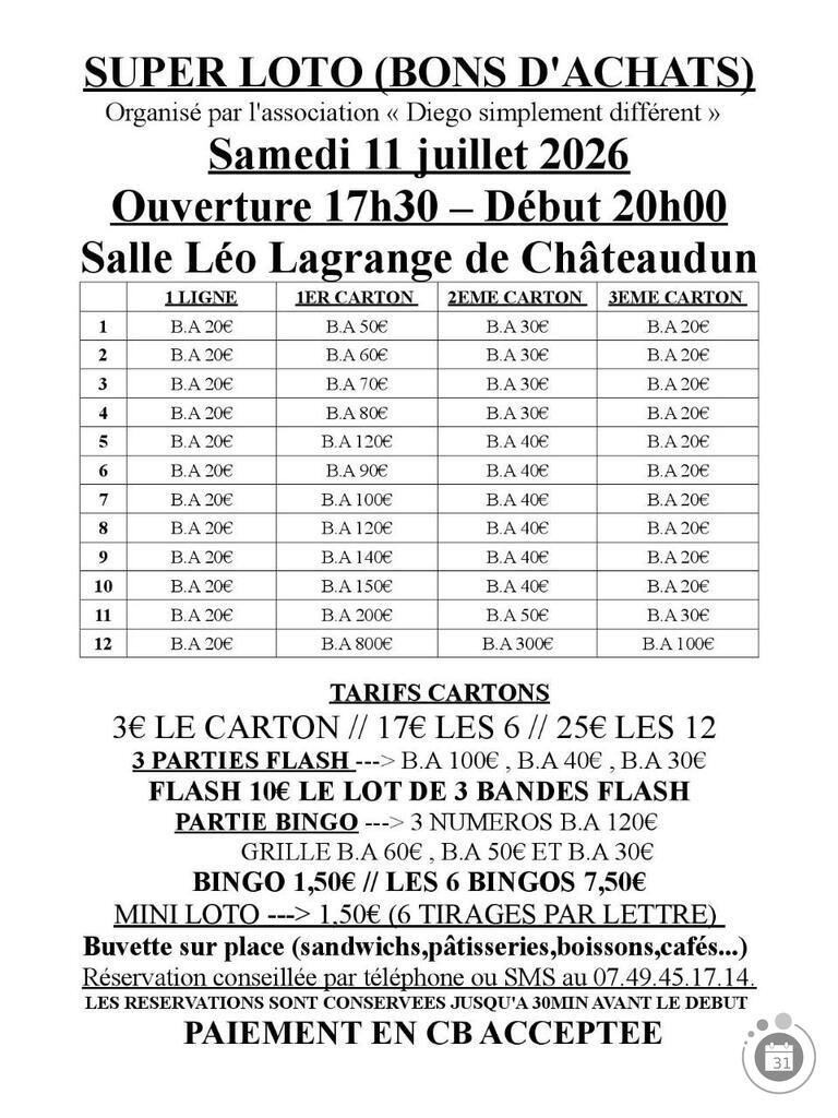 Image Super loto de l'association diego simplement différent (photo 1)