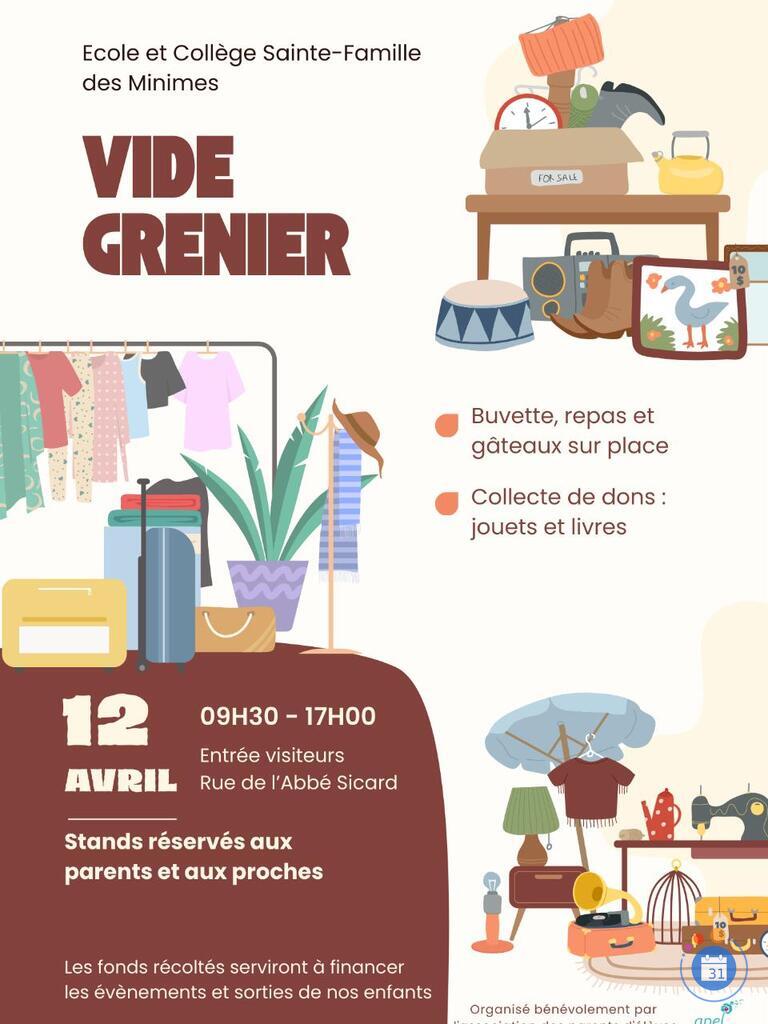 Image Vide grenier - Ecole et Collège SAINTE FAMILLE DES MINIMES (photo 1)