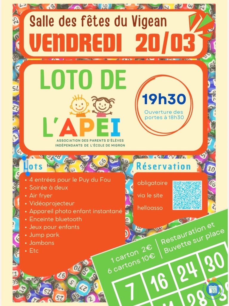 Image Loto de l’APEI de l’école primaire Migron (photo 1)
