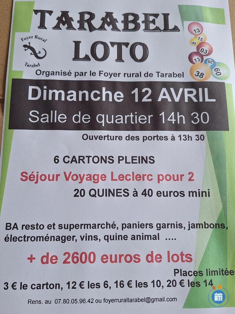 Image Grand loto de tarabel dans la salle de quartier (photo 1)
