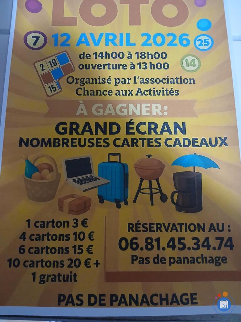 Image Loto organisé par chance aux activités (photo 1)