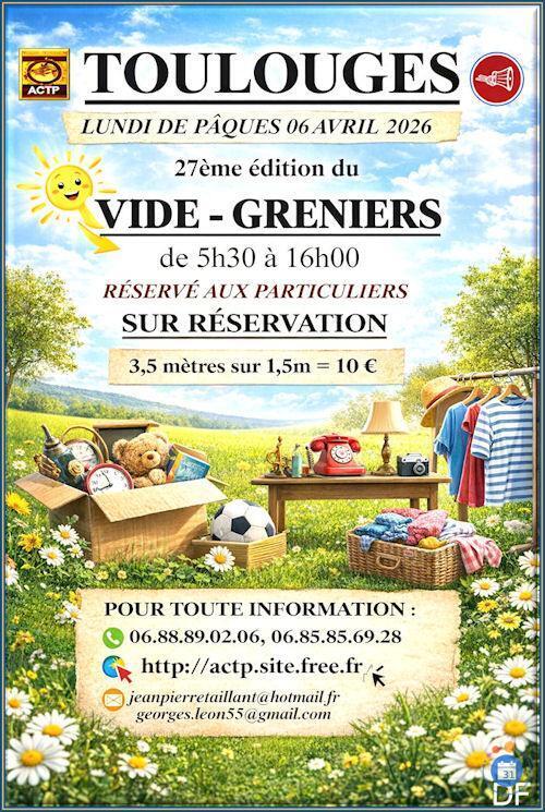 Image Vide greniers du lundi de paques 6 avril 2026 (photo 1)