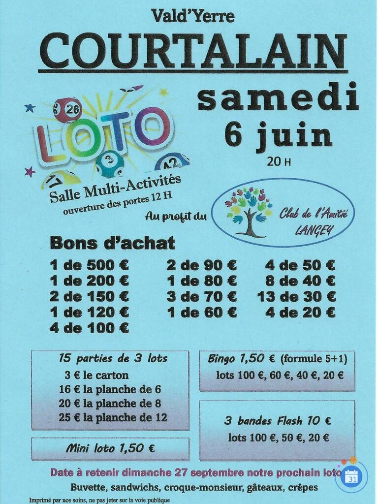 Image Super loto du Club de l'Amitié de LANGEY (photo 1)