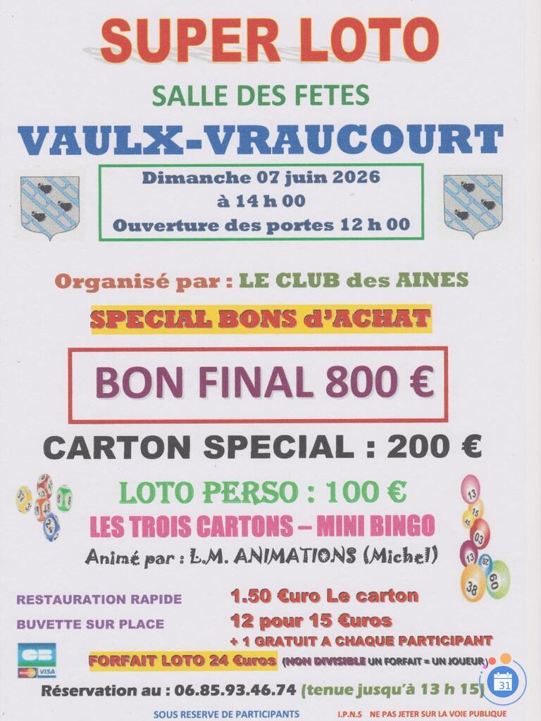 Image LOTO du Club des Ainés de Vaulx-Vraucourt (photo 1)
