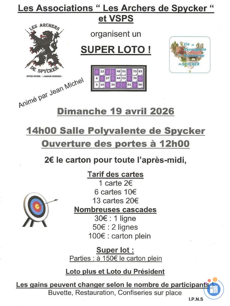 Image Super Loto organisé par le Tir à l'Arc et V.S..P.S (photo 1)