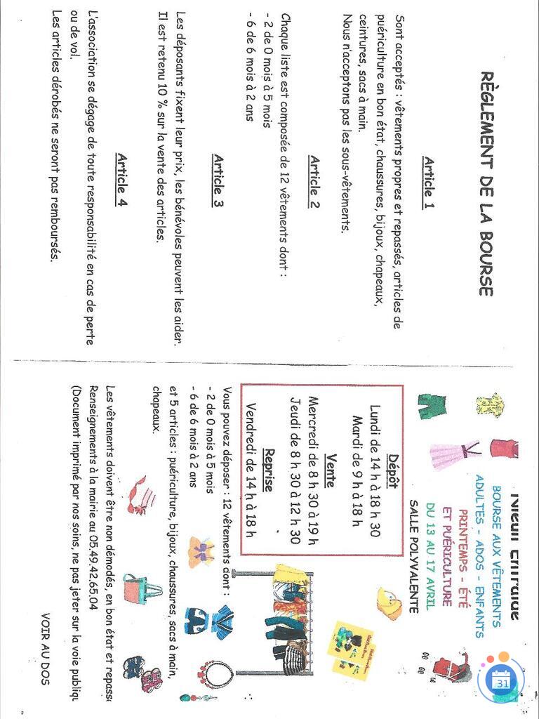 Image Bourse aux vetements printemps ete 2026 (photo 1)